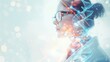 © Space_Background - close up doctor analyze DNA, hospital, health, medicine, stethoscope, medic, clinic, physician, professional, care, specialist, healthcare, illness