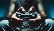 © Alex - Close-up of Hands Gripping Game Controller Highlighting Video Game Addiction
