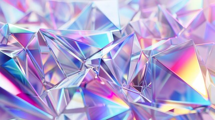 Leinwandbilder - Abstract geometric crystal background, faceted gem, iridescent texture.