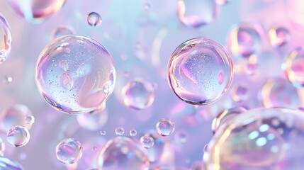 Leinwandbilder - This is a holographic floating liquid blob background with soap bubbles, metaballs, and holographic floating liquid blobs...