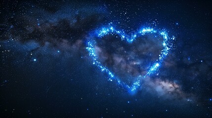 constellation of stars forming shape heart, love romance astronomy telescope shiny astrology