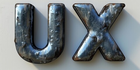 UX symbol against a white background