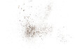 © dule964 - Dirt scattered, soil pile flying isolated on white background, top view