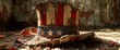 Uncle Sam's hat with stars and stripes. , professional photography and light
