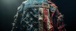 Vintage American flag jacket , professional photography and light