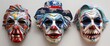 Uncle Sam paper plate masks with paint and markers , professional photography and light