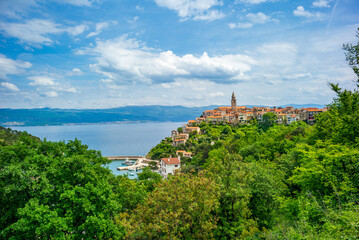 Wall Mural - vrbnik, croatia, 1 may 2024, city view of the hisotric town on the island of krk