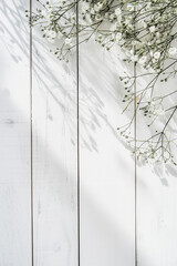 Wall Mural - Top angel view to a white wood table top