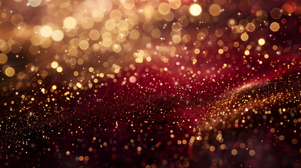 Sticker - Red and gold glitter background design