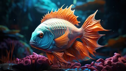 Wall Mural - fish with coral