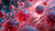 Simulation Coronavirus disease cells or COVID-19 virus cells Viruses that can be transmitted