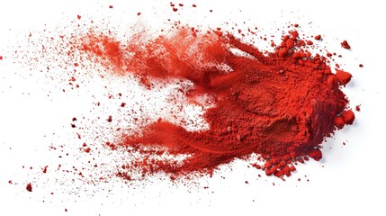 Spicy Red Paprika Powder Scattered on White Background Generative AI