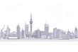 Auckland skyline vector line art