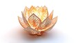 Glowing Lotus Flower Reflecting on Tranquil Surface