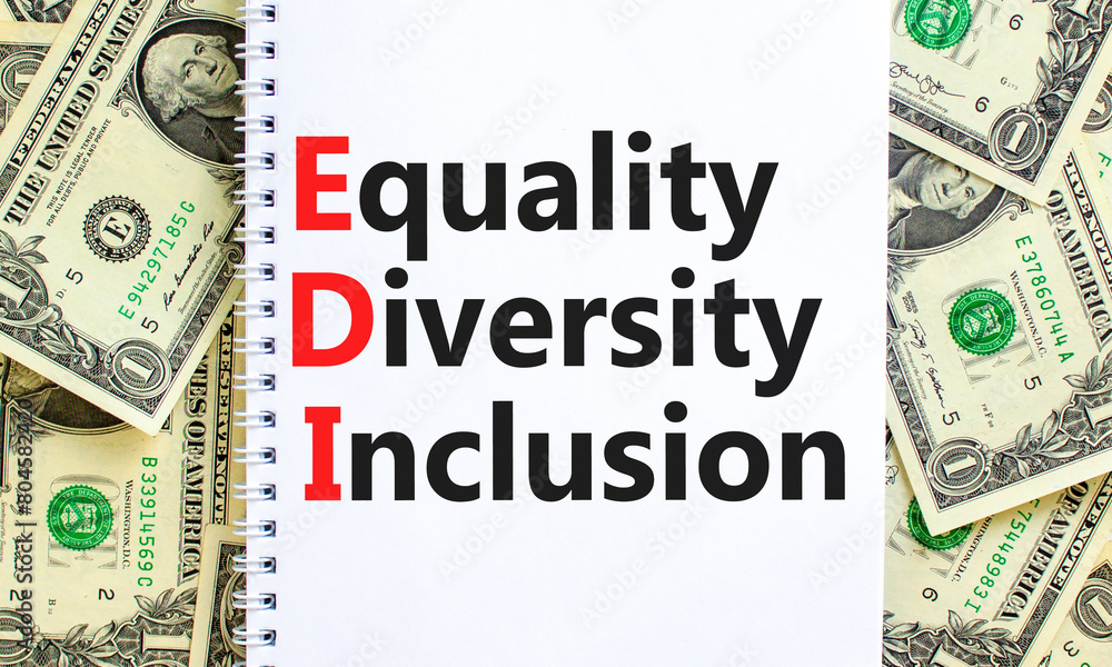 EDI equality diversity inclusion symbol. Concept words EDI equality ...