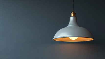 Poster - A light hanging from a ceiling in the shape of an upside down bowl, AI