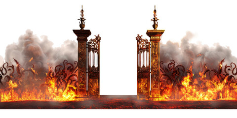 Gates to Hell isolated on transparent background.