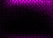 Halftone texture with pink dots on a black background. Minimalism, vector. Background for posters, websites, business cards, postcard design