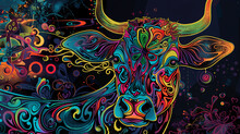 Vibrant Colourful Cow