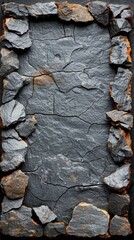 Wall Mural - A picture of a stone frame with some cracks in it, AI