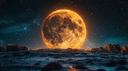 Spark the imagination with an image of an orange ball floating serenely amidst a sea of twinkling stars, a celestial beacon of warmth and light against the backdrop of the night sky. Let the ball's 