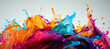colorful watercolor ink splashes, paint 428
