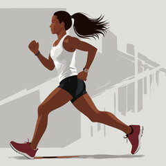 Wall Mural - person running in the stadium