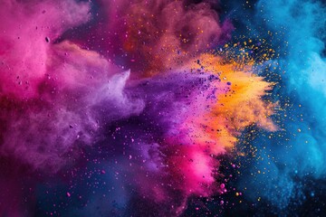 Wall Mural - Vibrant powder cloud dispersing in the air, perfect for dynamic and energetic concepts