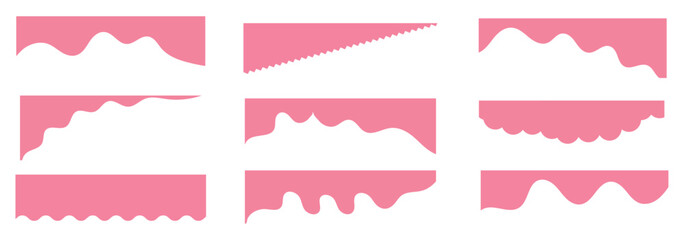 Wall Mural - set of abstract design separator header and border for website and app. divider shapes top and botto