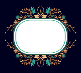 Wall Mural - decorative vintage frame and border . vector design. floral ornament.
