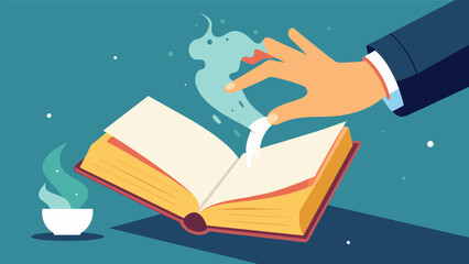 The faint scent of musty parchment permeates the air as skilled hands lovingly revive the books spine once on the verge of collapse.. Vector illustration