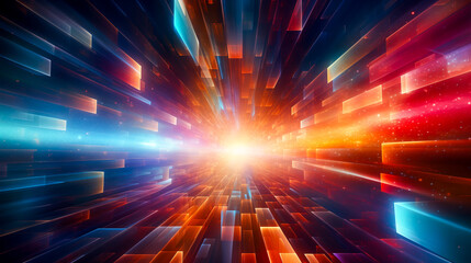 Wall Mural - abstract colorful glowing technology background. shiny backdrop with copy space.