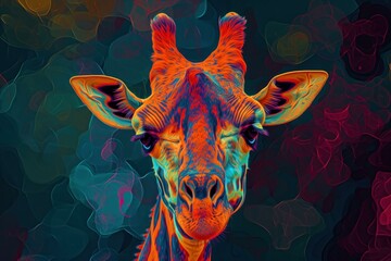 Poster - Dainty Giraffe head. Long head neck. Generate Ai