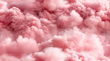 Wall Mural - many pink clouds drift in the sky, with one cloud hovering above ground
