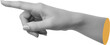 © paffy - Black and white grained Caucasian woman's hand pointing finger to side, modern collage element on transparent background, yellow cut