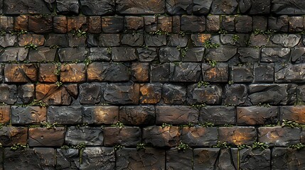 Poster -   Close-up of rock wall with vegetation growing on both sides