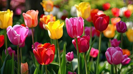 Wall Mural - Gorgeous vibrant tulips