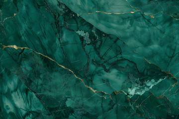 Sticker - Emerald green marble texture. Abstract background with veins. Natural stone pattern.