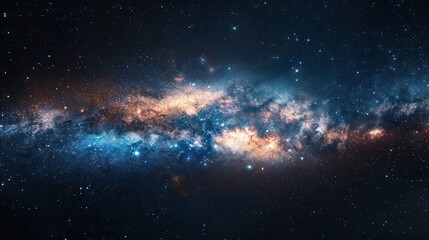 Wall Mural - an up-close view of the milky way galaxy showcases the vibrant colors and details of our cosmic neig