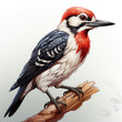 © SantoshArt - Watercolor Woodpecker vector, clipart Illustration, Generative Ai