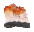 Citrine variety of quartz mineral stone isolated on white background. Mineralogy stones gem concept.