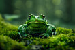 Intricate Beauty: Up close with a Rare Vivid Green Toad in its Natural Habitat
