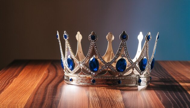 crown with blue diamonds ai generated image