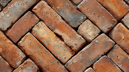 Wall Mural -   A clear close-up of a brick wall with numerous water droplets on the bricks and dirt smeared across them