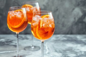 Tangy Aperol cocktail. Orange summer wine. Generate Ai