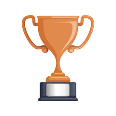 Bronze trophy for place winner. Transparent white background. EPS 10 vector files are provided for customization. Simplified for championship and achievement rewards