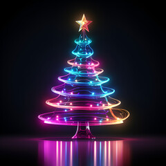 Poster - Abstract colorful Christmas tree.Merry Christmas and Happy New Year