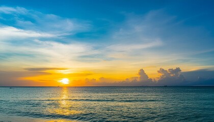 Poster - luxury get away landscape in thailand sea and sky banner with magical sunset beach