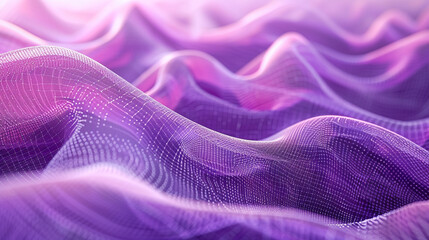 Wall Mural - Soft purple digital fabric woven into a complex network, symbolizing interconnected technology and communication.