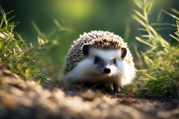 'lat erinaceus hedgehog forest looks europaeus grass out a pine small animal mammal nature wildlife wild cute rodent prickly children snout bristle green spine brown sharp hedge needle garden moss'